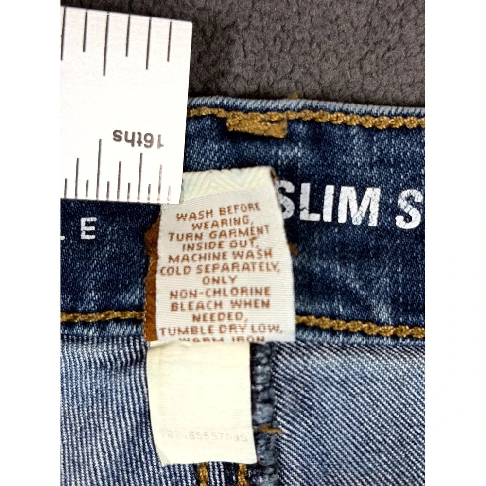 Sonoma Jeans Womens 16S Blue Denim Slim Fit Single Stitch Straight Leg Americana